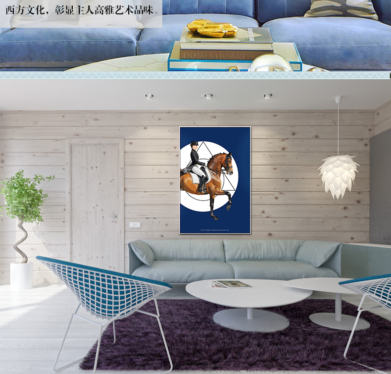 現(xiàn)代簡約客廳裝飾畫 歐式玄關走廊壁畫 法式晶瓷畫 純手繪油畫 馬背上的女子