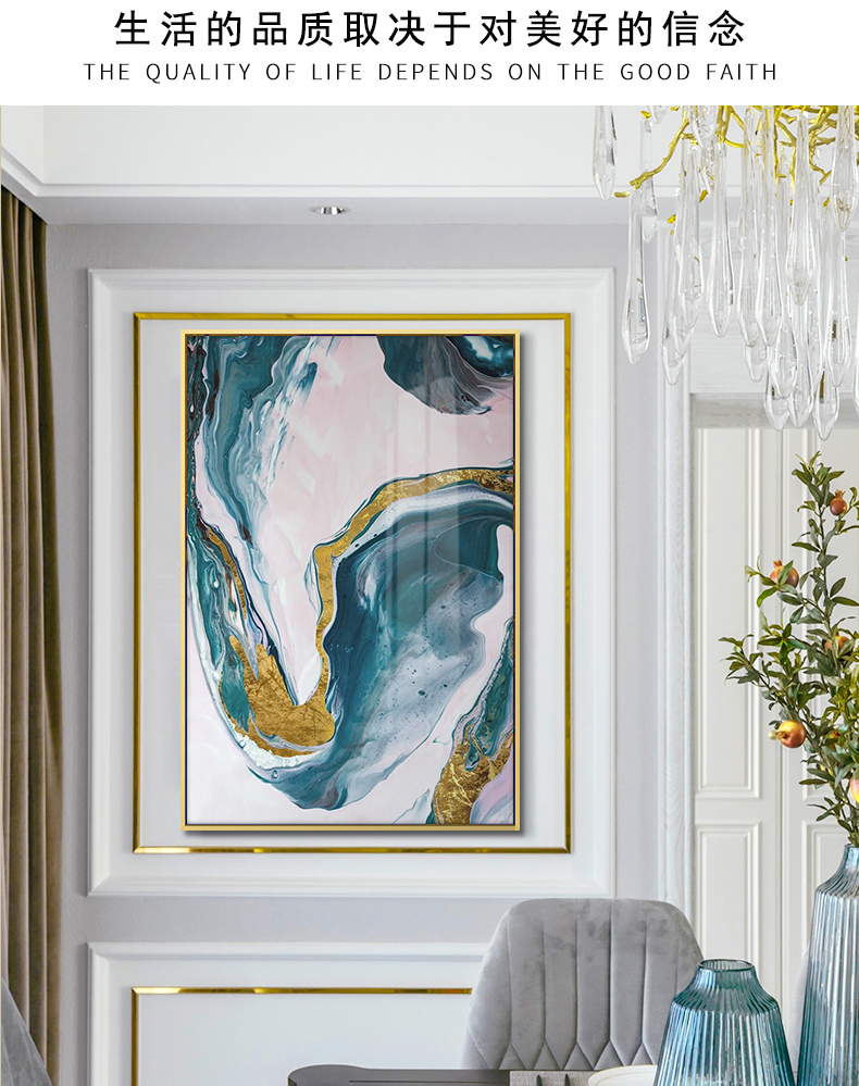 現(xiàn)代簡(jiǎn)約掛畫(huà)玄關(guān)裝飾畫(huà) 抽象線條畫(huà) 輕奢客廳沙發(fā)壁畫(huà) 金屬框兩聯(lián)畫(huà) 