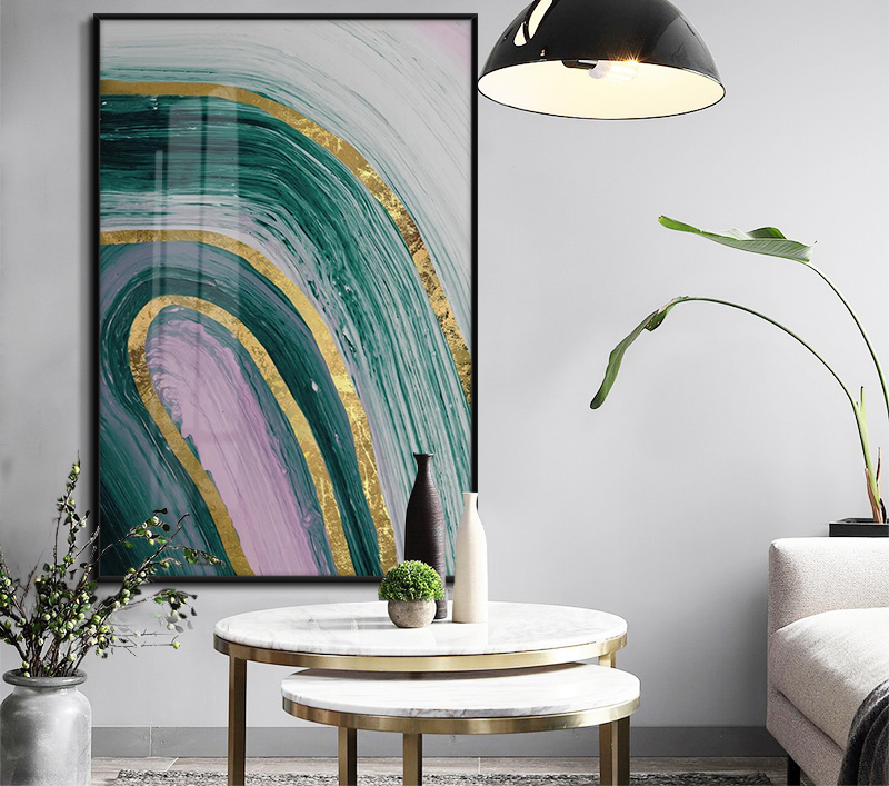 現(xiàn)代簡(jiǎn)約掛畫(huà)玄關(guān)裝飾畫(huà) 抽象線條畫(huà) 輕奢客廳沙發(fā)壁畫(huà) 金屬框兩聯(lián)畫(huà) 