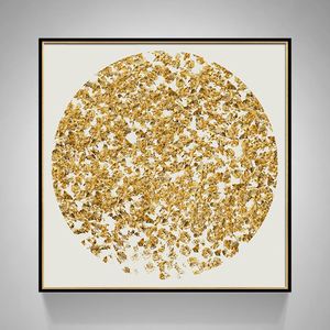 現(xiàn)代簡約客廳裝飾畫 抽象風格臥室床頭掛畫  晶瓷畫 金色年華