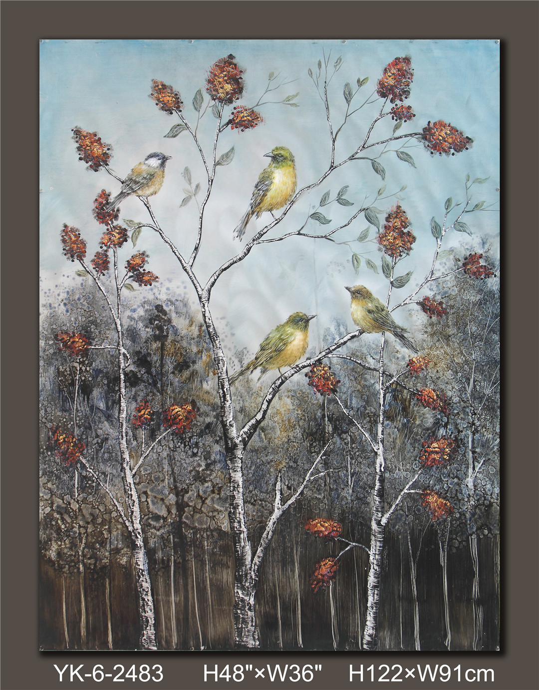 網(wǎng)紅咖啡廳火鍋服裝餐飲飯店鋪房間墻壁墻面裝飾復(fù)古工業(yè)風鐵藝畫 花草樹木系列2