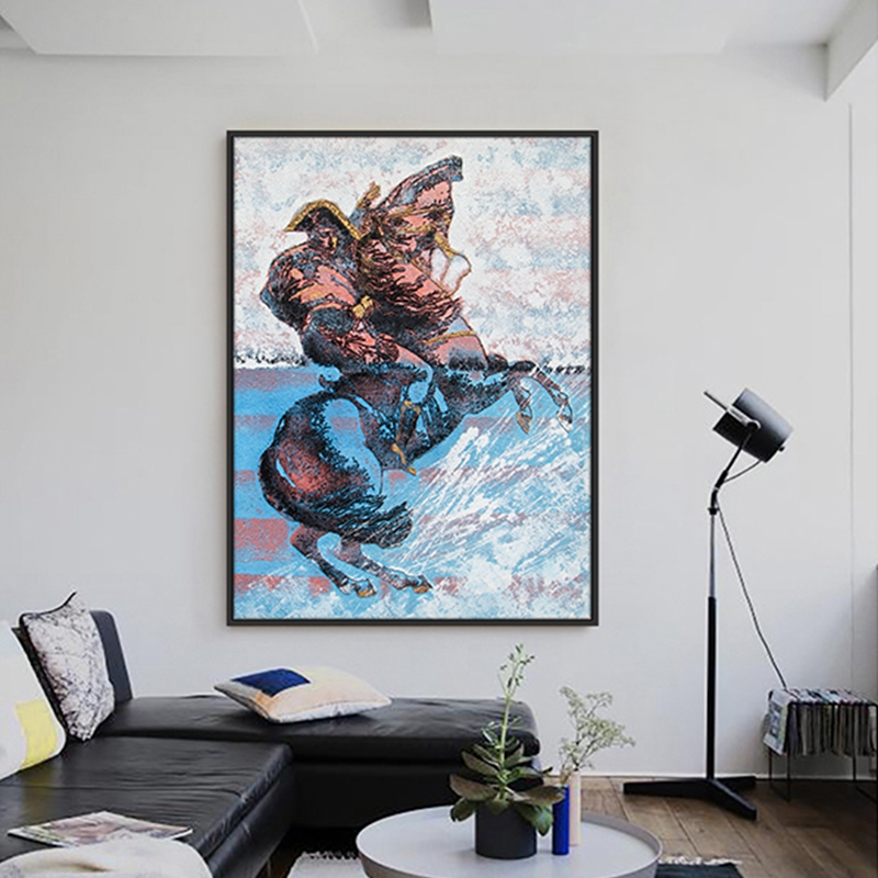 現代創(chuàng)意客廳裝飾畫 臥室原創(chuàng)手繪砂巖立體畫 走廊過道環(huán)保PS框掛畫 拿破侖