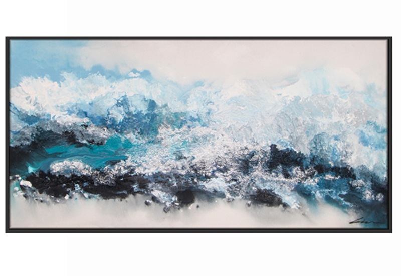 抽象客廳裝飾畫(huà) 臥室原創(chuàng)純手繪厚肌理畫(huà) 走廊過(guò)道環(huán)保PS框掛畫(huà) 山霧