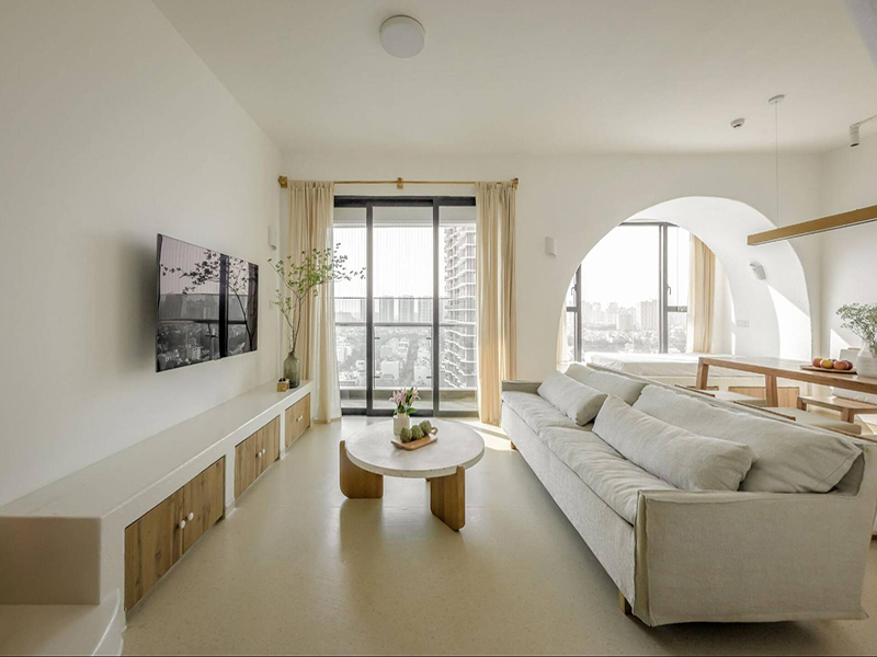 遼陽復(fù)式裝修，全屋大白墻看似不豪華，細(xì)節(jié)卻做得很到位，顏值超高